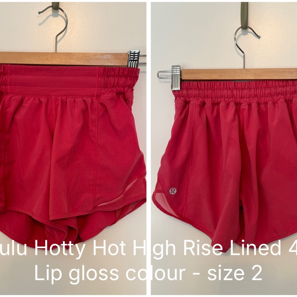 lululemon athletica Hotty Hot High-Rise Lined Athletic Shorts - Lip Gloss Red
